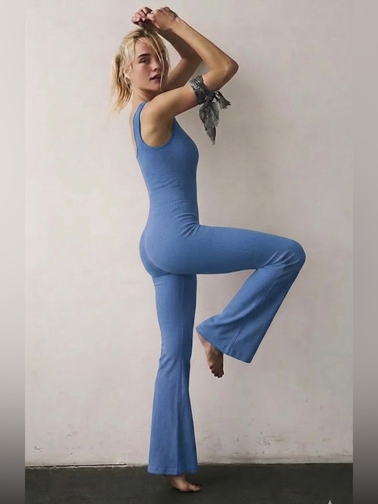 FP Movement Free People Good Karma Flare Onesie Blue XL